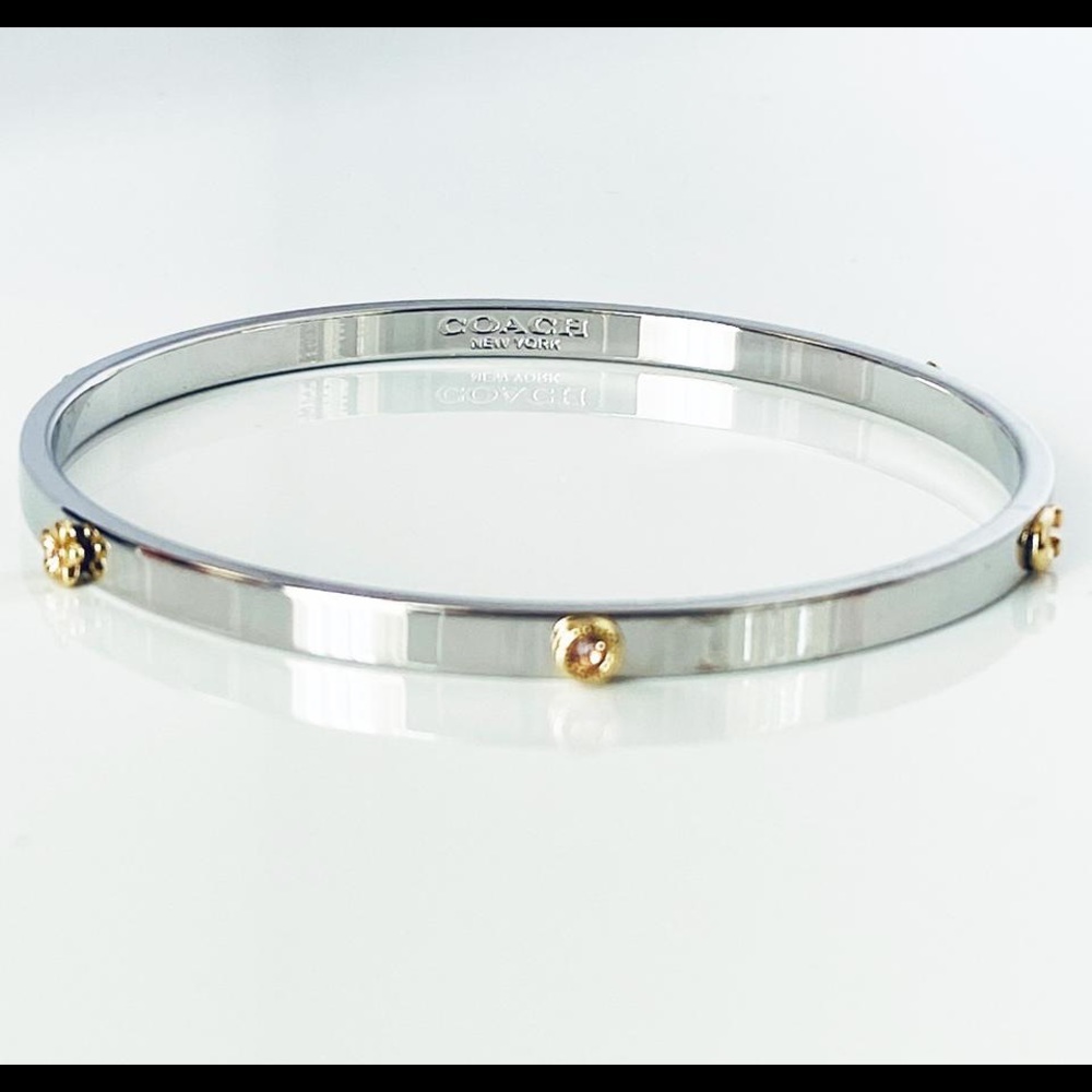 Genuine Coach silver and gold bangle